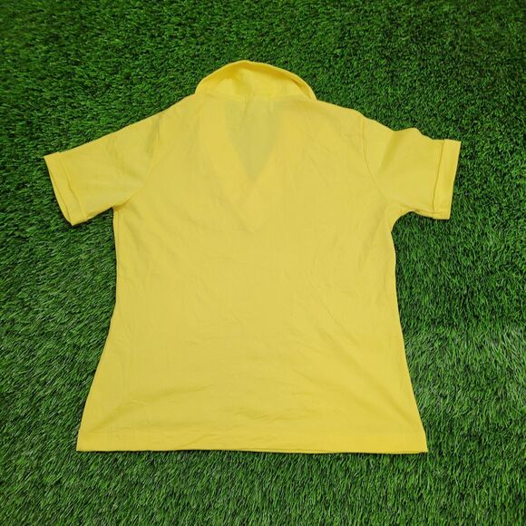 Vintage 70s MOD Polo Shirt Womens Medium 18x24 Yellow - Picture 2 of 11